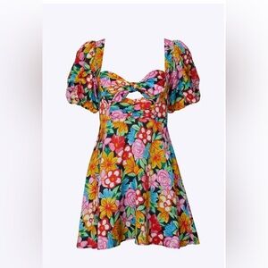 For Love & Lemons Mallory Satin Cut Out Mini Dress size large In